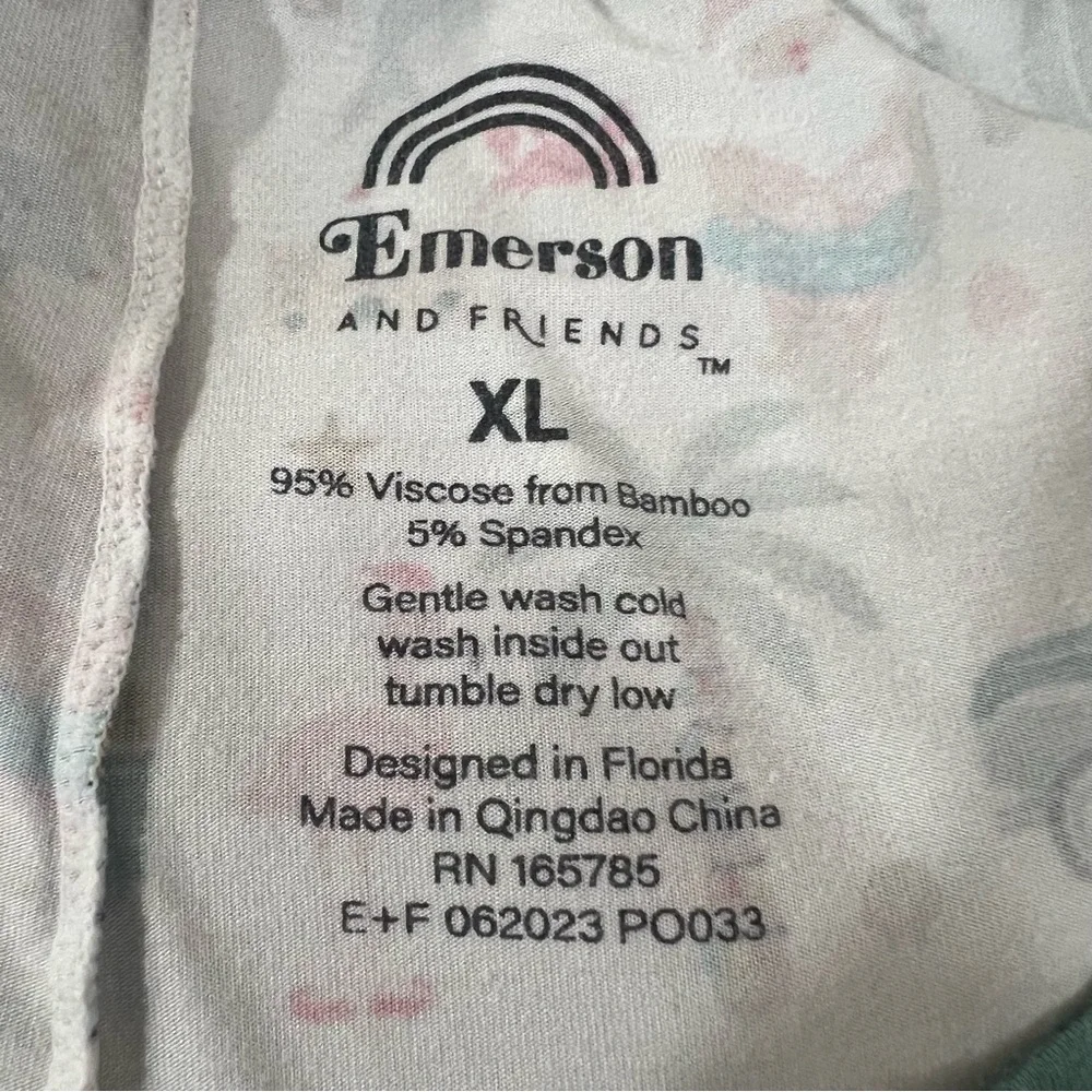Emerson Christmas Santa Flamingo Tropical Print Viscose Pajama‎ Pants. Size XL.
